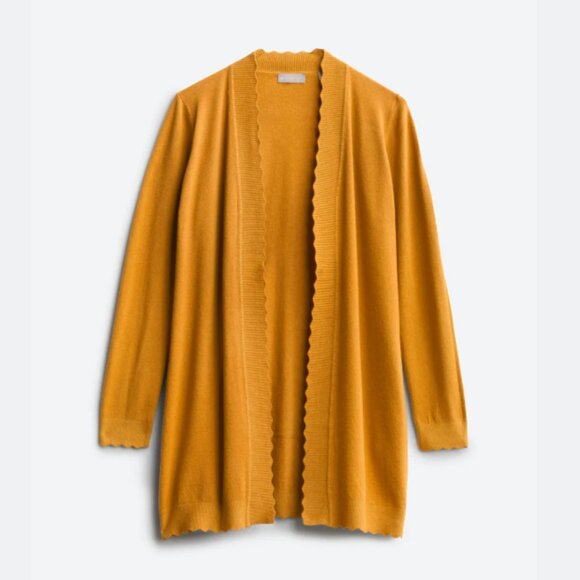 Davison Scallop Edge Cardigan Yellow - Picture 1 of 4
